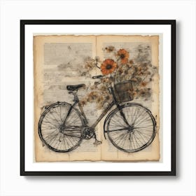 'Bicycle With Flowers' Art Print