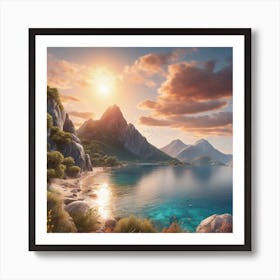 Sunset In The Mountains 2 Art Print