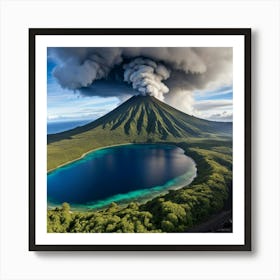 Volcano Lake Art Print