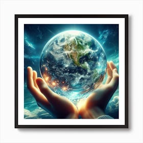 Earth In Hands Art Print