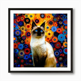 Kitty Daisy - Siamese Cat Art Print