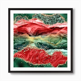 Christmas Glitter Agate Texture 04 Art Print