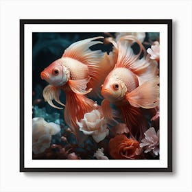 Two Siamese Betta Fish Art Print