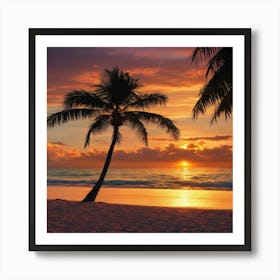 Sunset On The Beach 17 Art Print