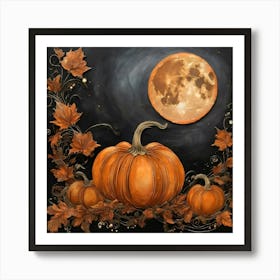 Abstract Pumpkin Halloween Pic Art Print