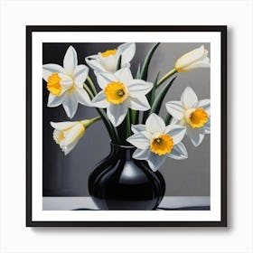 Daffodils In A Vase 2 Art Print