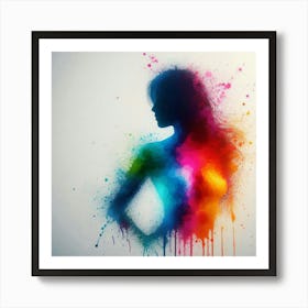 Silhouette Of A Woman Art Print