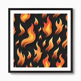 Flames On Black Background 62 Poster