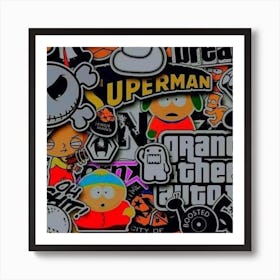 Grand Theft Auto Stickers Art Print