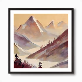 Firefly An Illustration Of A Beautiful Majestic Cinematic Tranquil Mountain Landscape In Neutral Col 2023 11 23t001653 Art Print