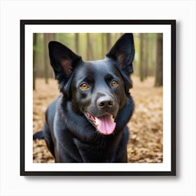 a black dog Art Print