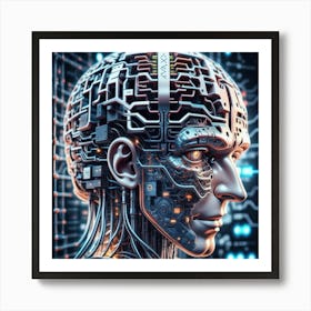 Cyborg Head 24 Art Print