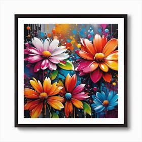 Flowers In The Rain Art Print