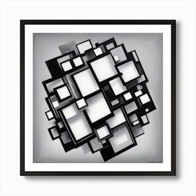 Abstract Black And White Painting Art Print