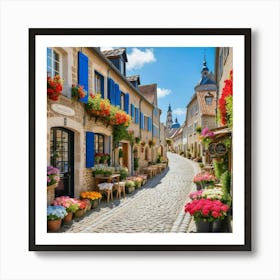 Cobblestone Street In France 9 Affiche