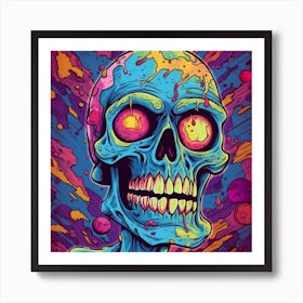 Psychedelic Skull 3 Art Print