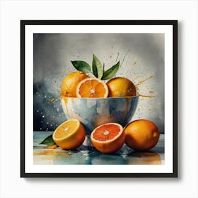 Oranges In A Bowl Art Print