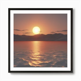 Sunset Over The Sea Art Print