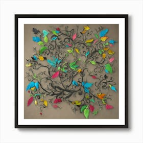 Colorful Leaves Wall Art Art Print