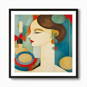 Abstract Woman'S Face 5 Art Print Art Print