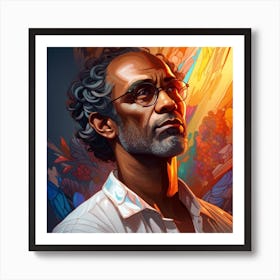 Man In Glasses Art Print