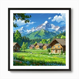 Mountain Village Art Print