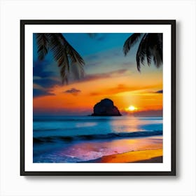 Sunset On The Beach Art Print