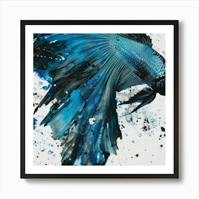 Blue Siamese Fish Art Print