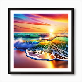 The beauty of sunset on the beach 2 Art Print