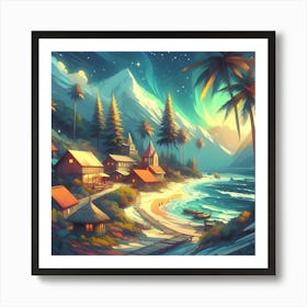 Beachside Village 5 Art Print