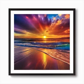 Sunset On The Beach 175 Art Print