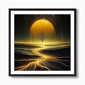 Tree In The moon Poster