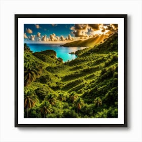 Caribbean Landscape Blending Distinguishable Reality With The Fantastical Uhd Enshrouded In An Us(2) Art Print