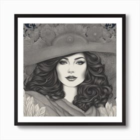 Woman In A Hat Art Print