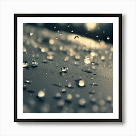 Raindrops On A Car Art Print