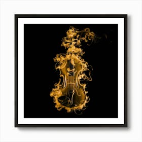 Violin In Flames Art Print