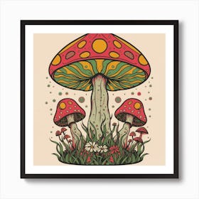 Mushroom Garden 3 Art Print