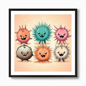 Cartoon Germs Affiche