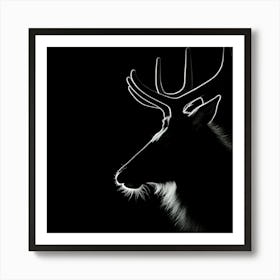 Stag Silhouette Art Print