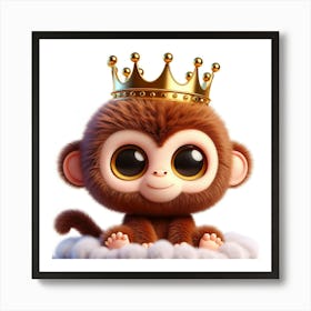 Monkey With Crown Art Print