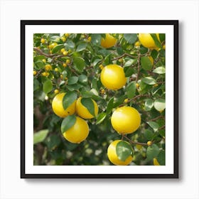 Lemon Tree In The Garden Art Print