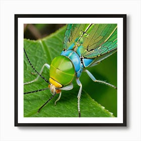 Green And Yellow Butterfly Art Print