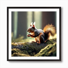 Squirrel In The Forest 211 Art Print