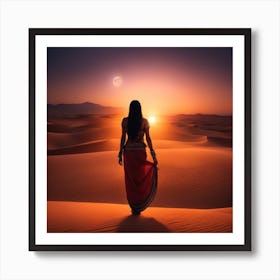 Sand Dunes At Sunset Art Print