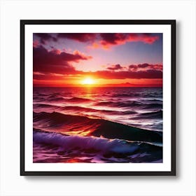 Sunset On The Ocean Art Print