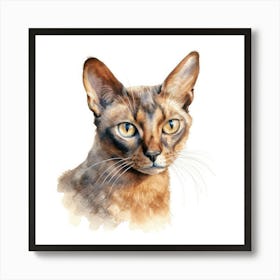 York Chocolate Cat Portrait 2 Art Print