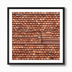 Realistic Roof Tile Flat Surface Pattern For Background Use Miki Asai Macro Photography Close Up (7) Art Print