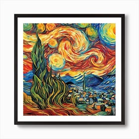 Digtal Art, Van Gogh Style Art Print