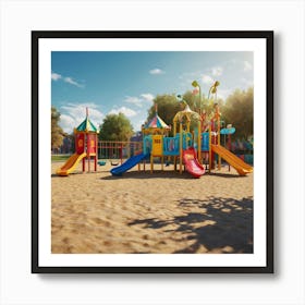 Playground - Playground Stock Videos & Royalty-Free Footage Art Print