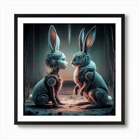 Robot Rabbits Art Print